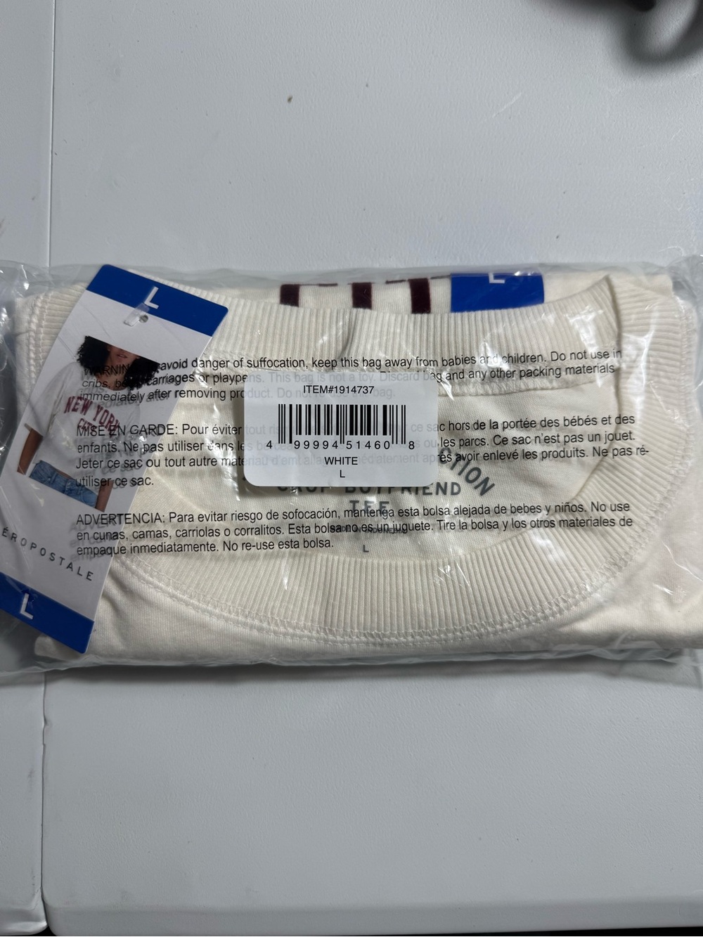 Aeropostale Cream Ribbed Crew Socks for Men